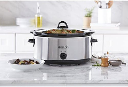 7 Quart Oval Manual Slow Cooker – Stainless Steel - Curated Catalog D1