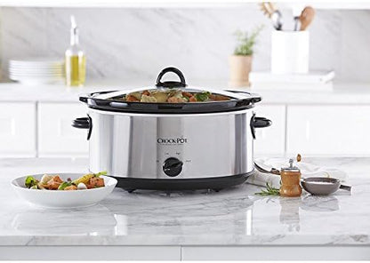 7 Quart Oval Manual Slow Cooker – Stainless Steel - Curated Catalog D1