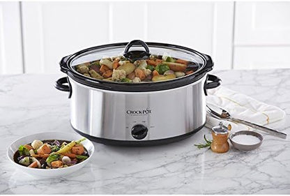 7 Quart Oval Manual Slow Cooker – Stainless Steel - Curated Catalog D1