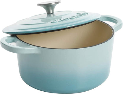 3 Quart Enameled Cast Iron Dutch Oven – Aqua - Curated Catalog G4