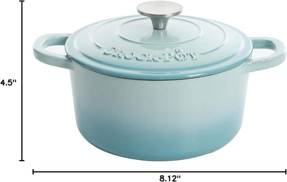 3 Quart Enameled Cast Iron Dutch Oven – Aqua - Curated Catalog F2